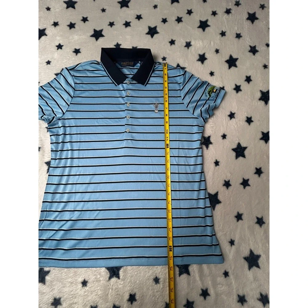 Polo Golf Ralph Lauren Mens XXL Blue Striped US Open Torrey Pines Polo Shirt